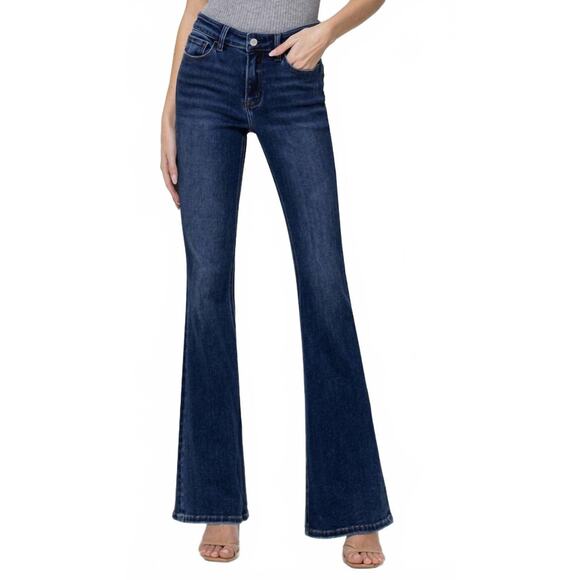 Flying Monkey High-Rise Flare Jeans – Dark Wash - Picture 6 of 6